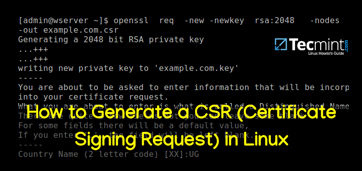 Generate ssl key and csr file
